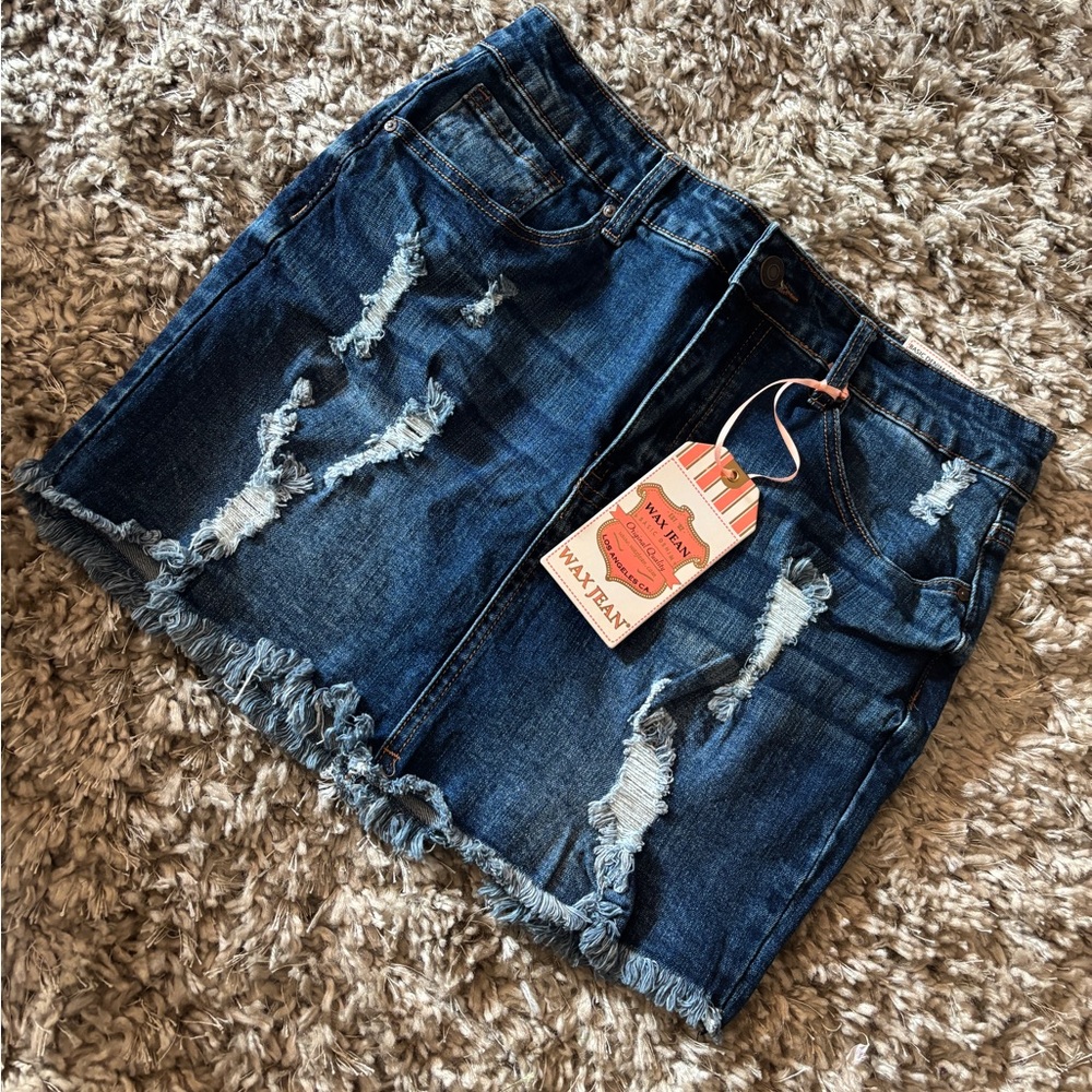 Wax Jean Blue Denim Skirt